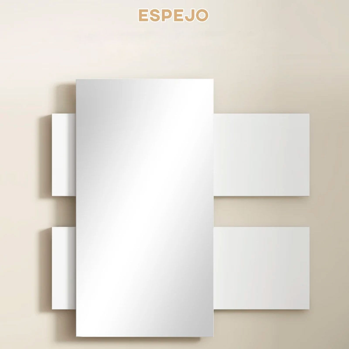 Mueble recibidor con espejo Odda Homcom 1 cajón blanco/gris 4