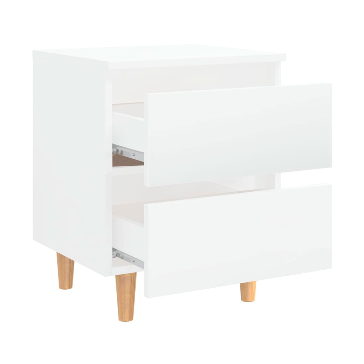 Pack de 2 mesitas de noche Sicilia 2 cajones blanco brillo 50x40x35 cm 4