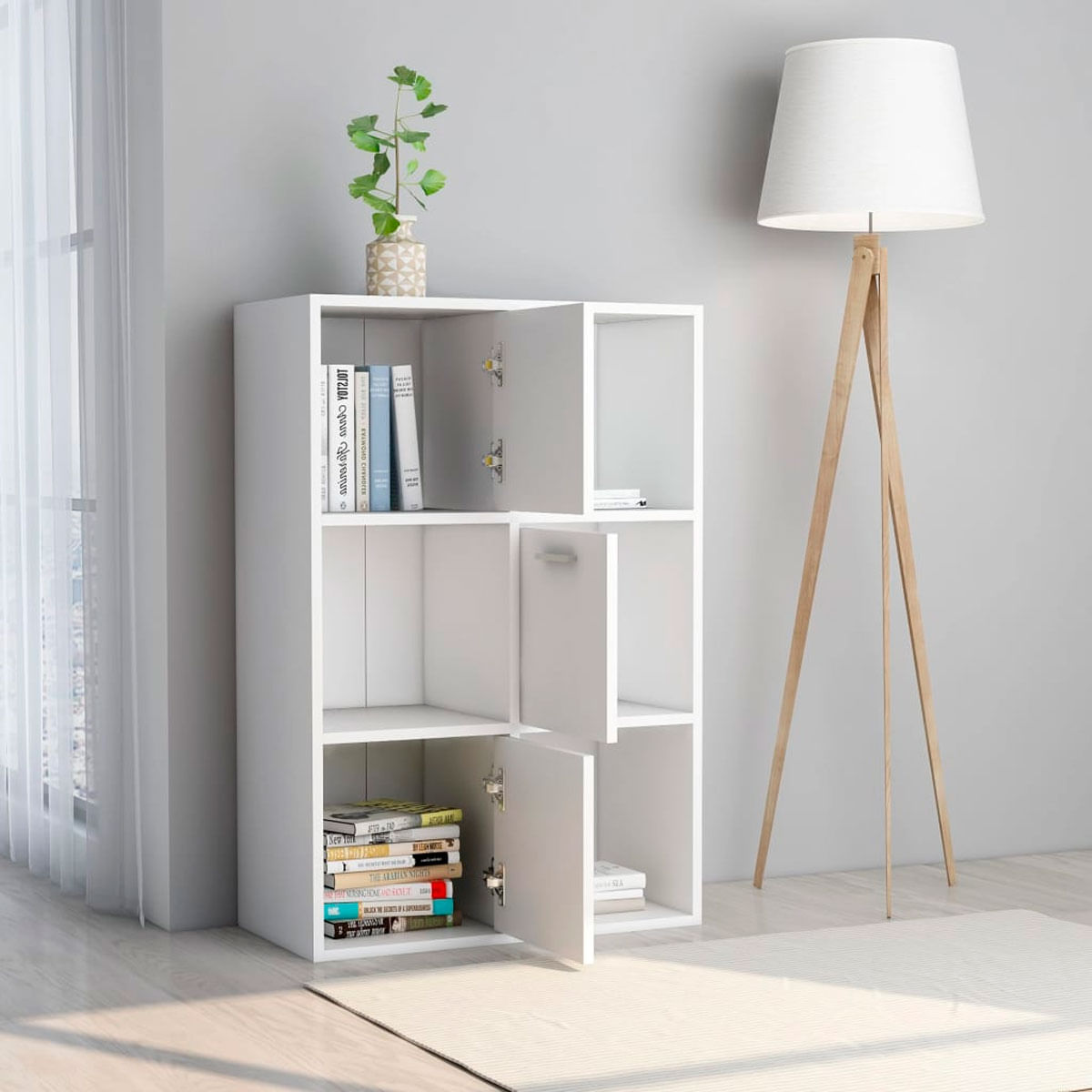 Estantería América 3 puertas + 3 módulos blanco 90x60x29,5 cm 3