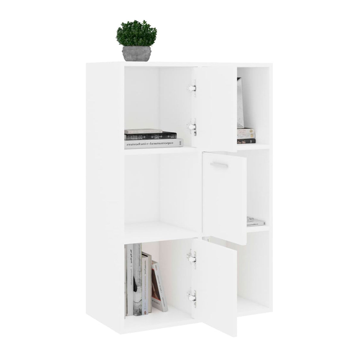 Estantería América 3 puertas + 3 módulos blanco 90x60x29,5 cm 4