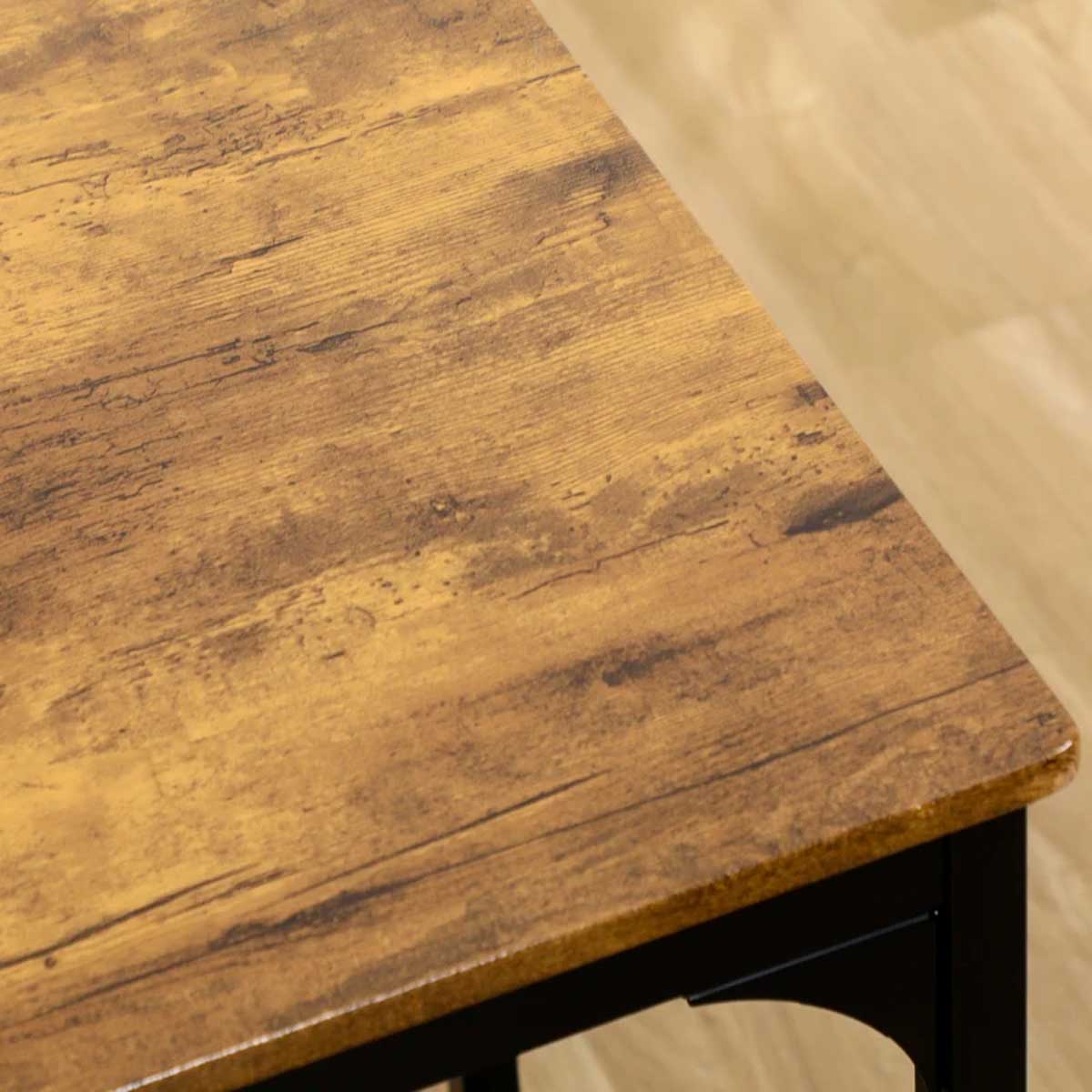 Conjunto de comedor Alcalá Homcom 1 mesa + 4 taburetes roble/negro 6