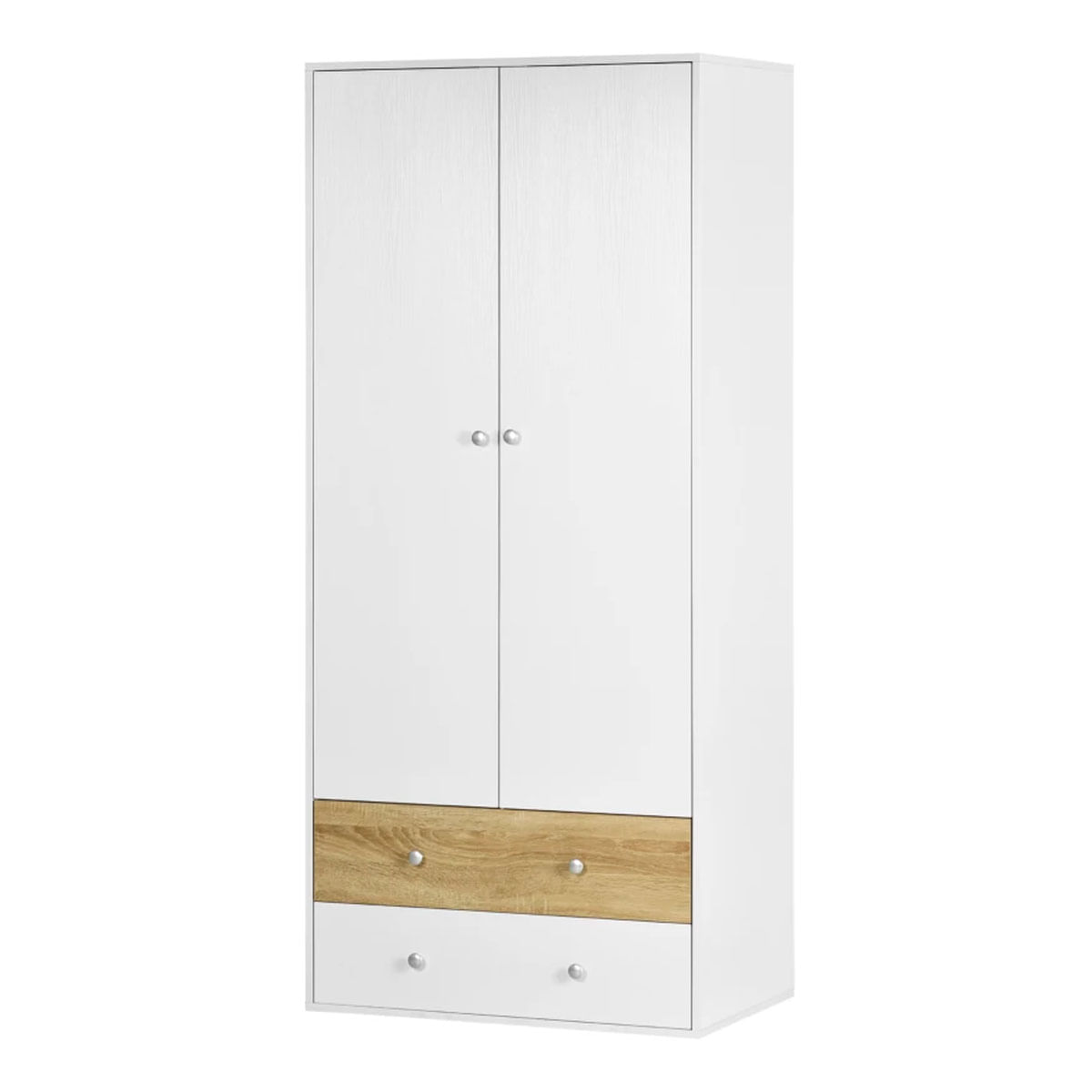 Armario Koshi Homcom 2 puertas + 2 cajones blanco/natural 180x80x50 cm 2