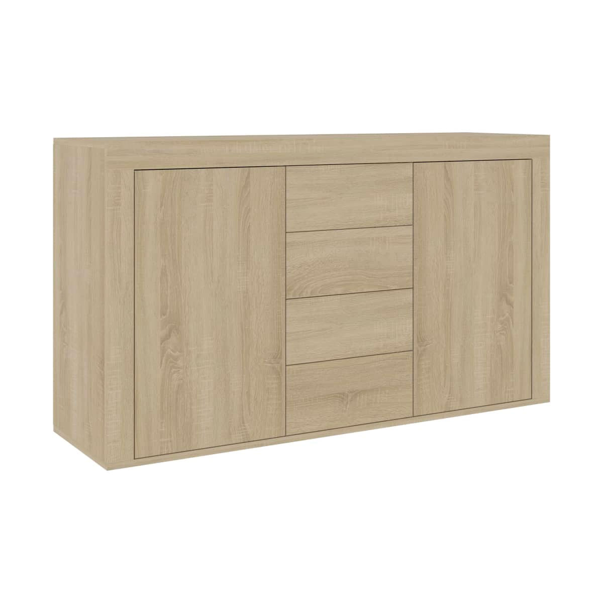Aparador Mika 4 cajones + 2 puertas diseño rústico natural 69x120x36 cm 2