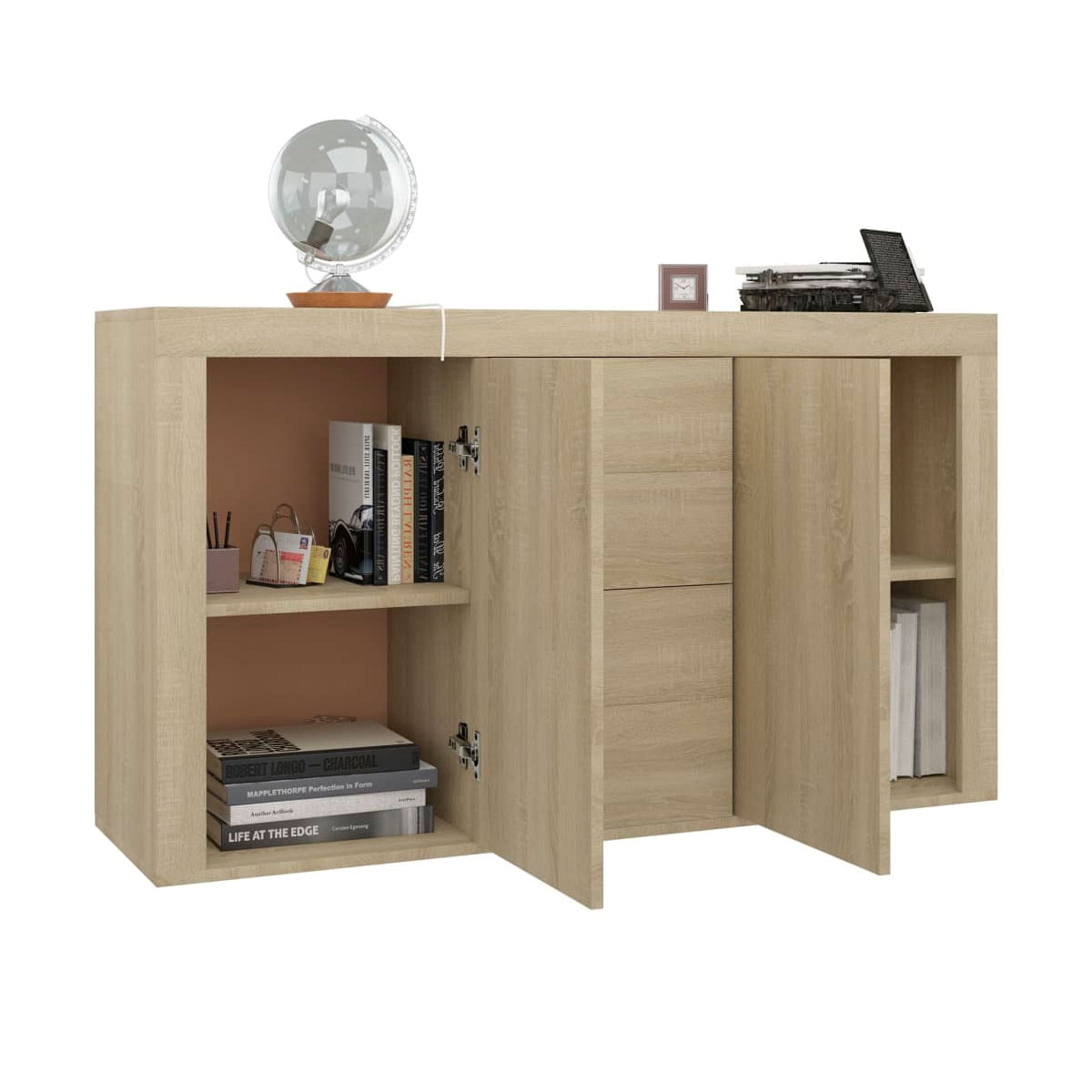 Aparador Mika 4 cajones + 2 puertas diseño rústico natural 69x120x36 cm 4