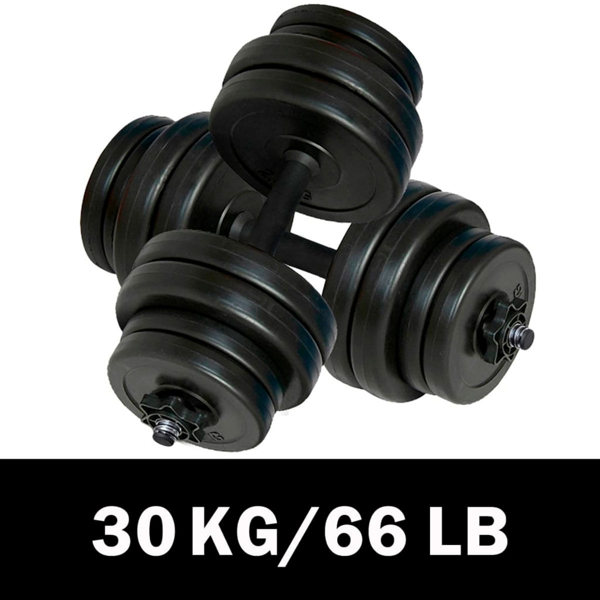 Set de mancuernas Power Plus 30kg negro 2