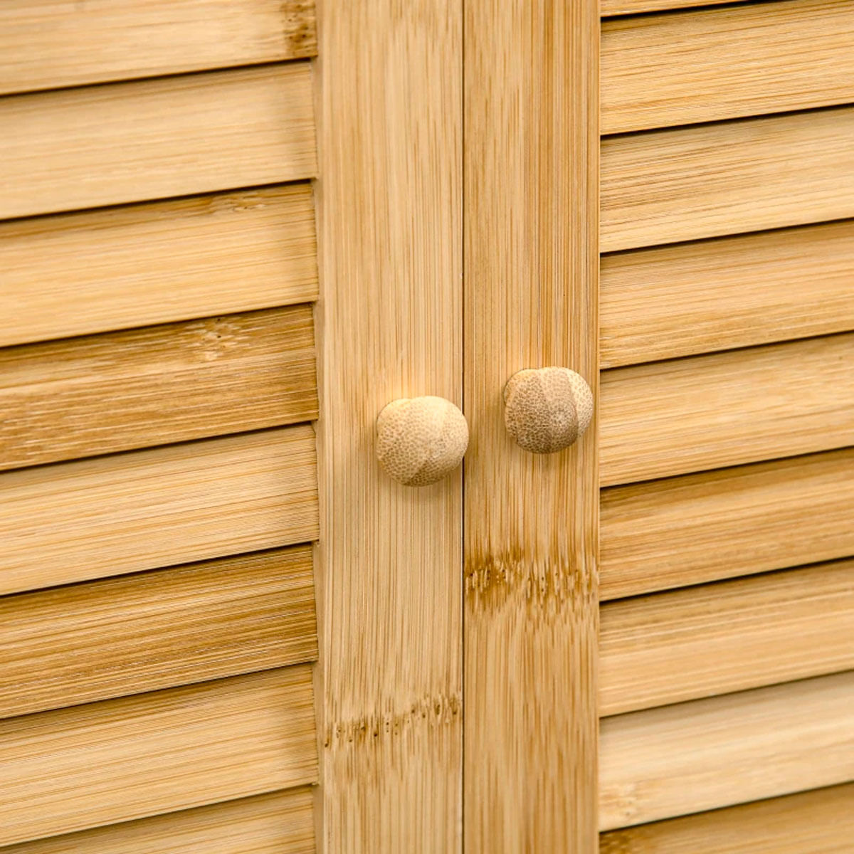 Mueble de baño Bamboo Homcom 2 puertas + 1 módulo natural 92x50x25,5 cm 6