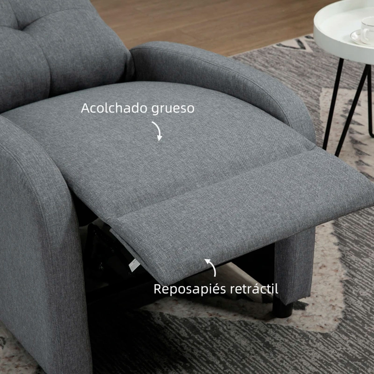 Sillón relax Maverick reclinable gris 6