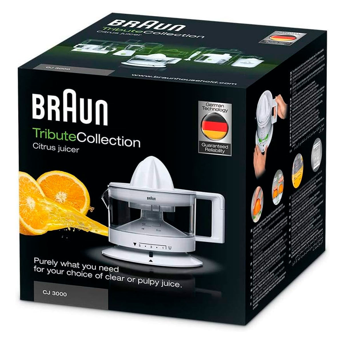 Exprimidor eléctrico Braun Tribute Collection CJ3000 WH 20W 350ml blanco 5