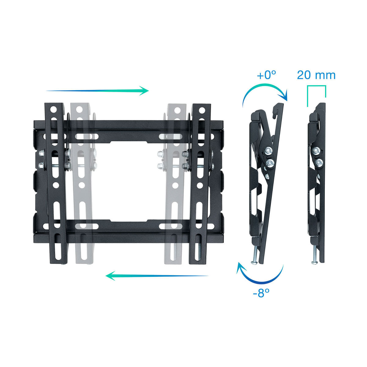 Soporte de TV TooQ LP1044T-B 23''-43'' inclinable negro 2