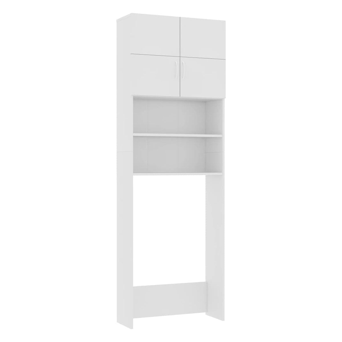 Armario de lavadora Karl 2 estantes + 2 puertas blanco 190x64x25,5 cm 2