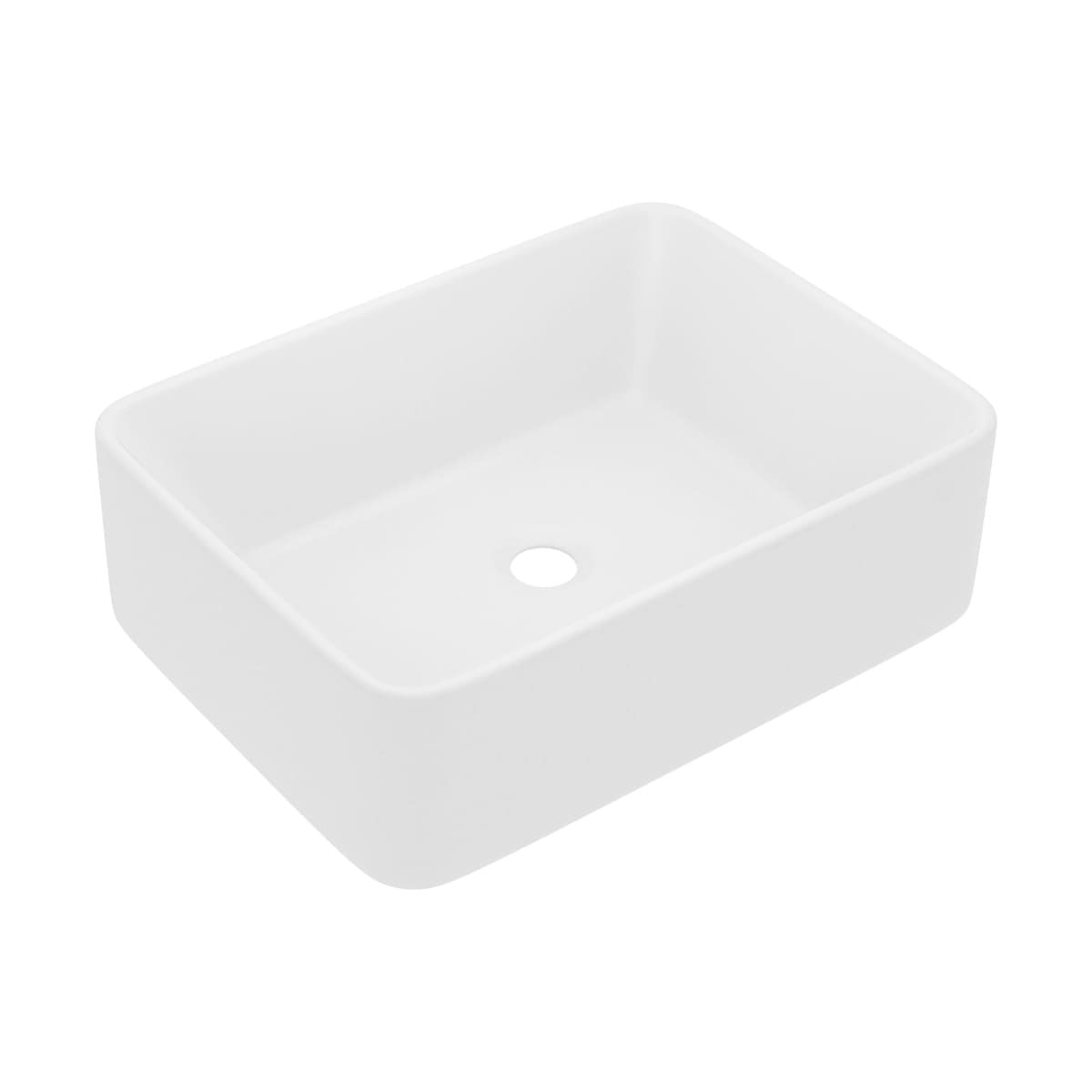 Lavabo Mosa cerámica diseño rectangular blanco mate 41 cm 2