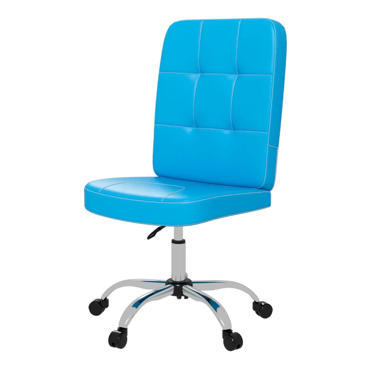 Silla de despacho Ocean Vinsetto símil piel altura regulable azul 90-100x45x59 cm 2