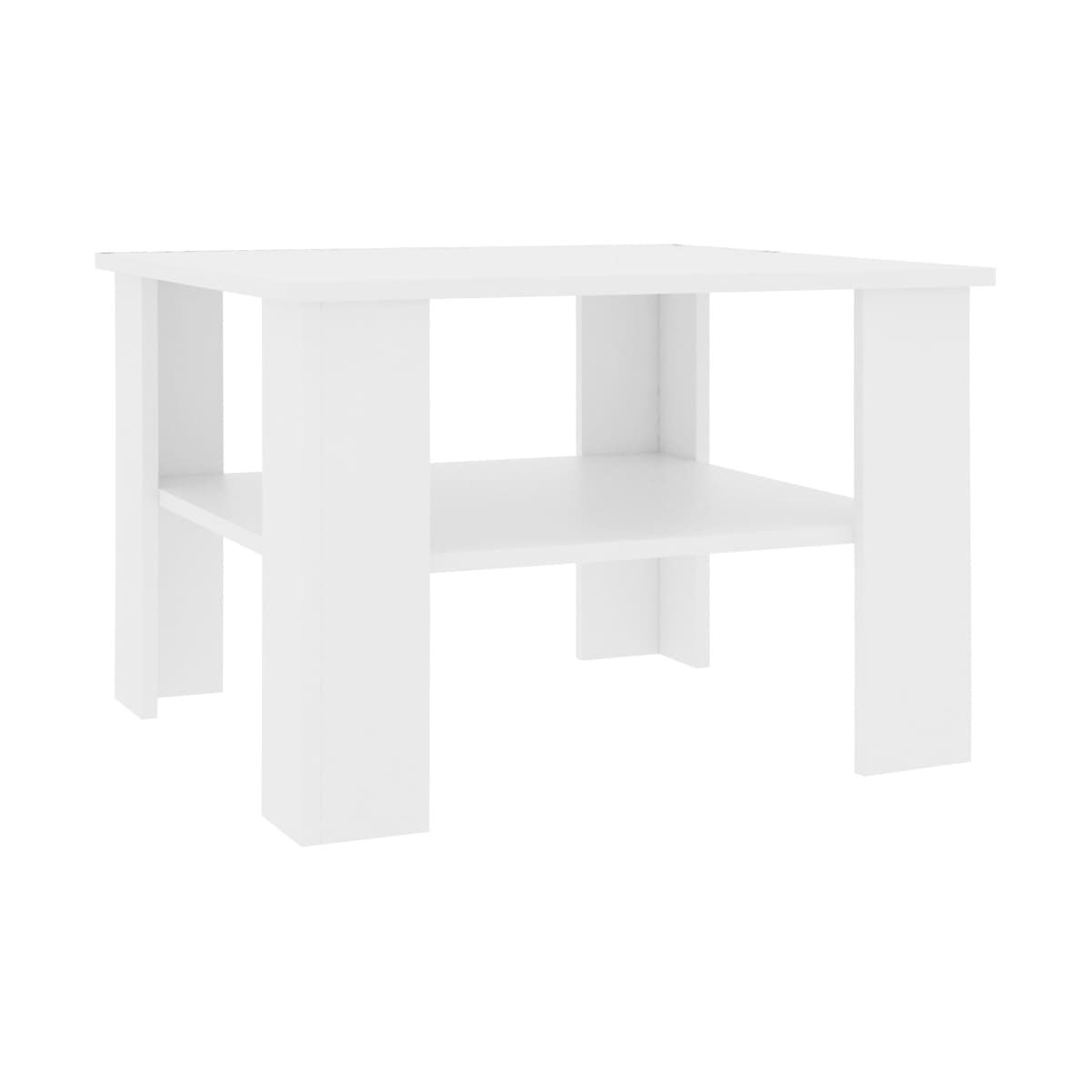 Mesa de centro Joe 1 estante inferior blanco 42x60x60 cm 2