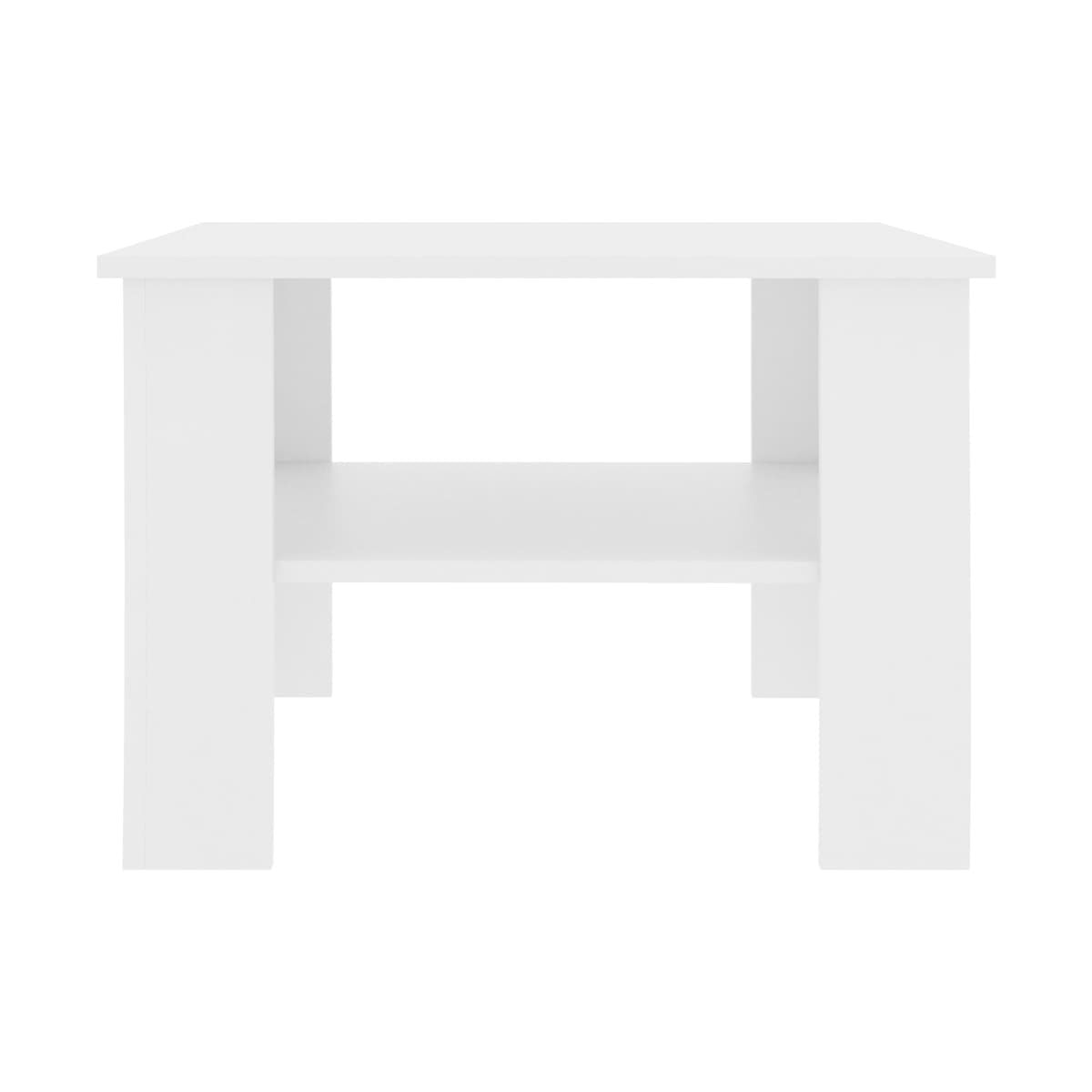 Mesa de centro Joe 1 estante inferior blanco 42x60x60 cm 4
