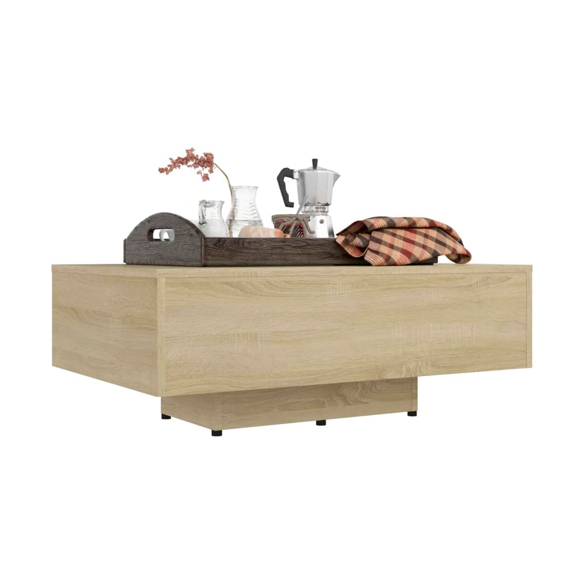 Mesa de centro Solbes rectangular diseño flotante natural 31x85x55 cm 4