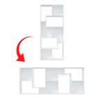 Estantería Kenta forma irregular uso vertical u horizontal blanco 161x67x24 cm 5