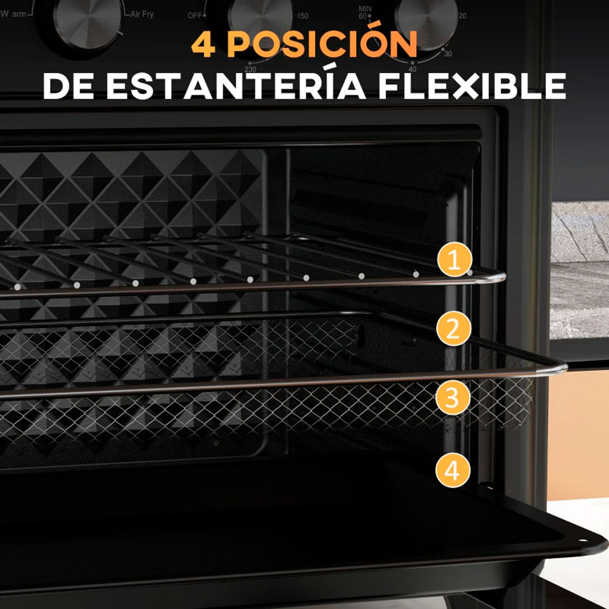 Horno de sobremesa Salsa Homcom 1600W 30L 7 funciones negro 4