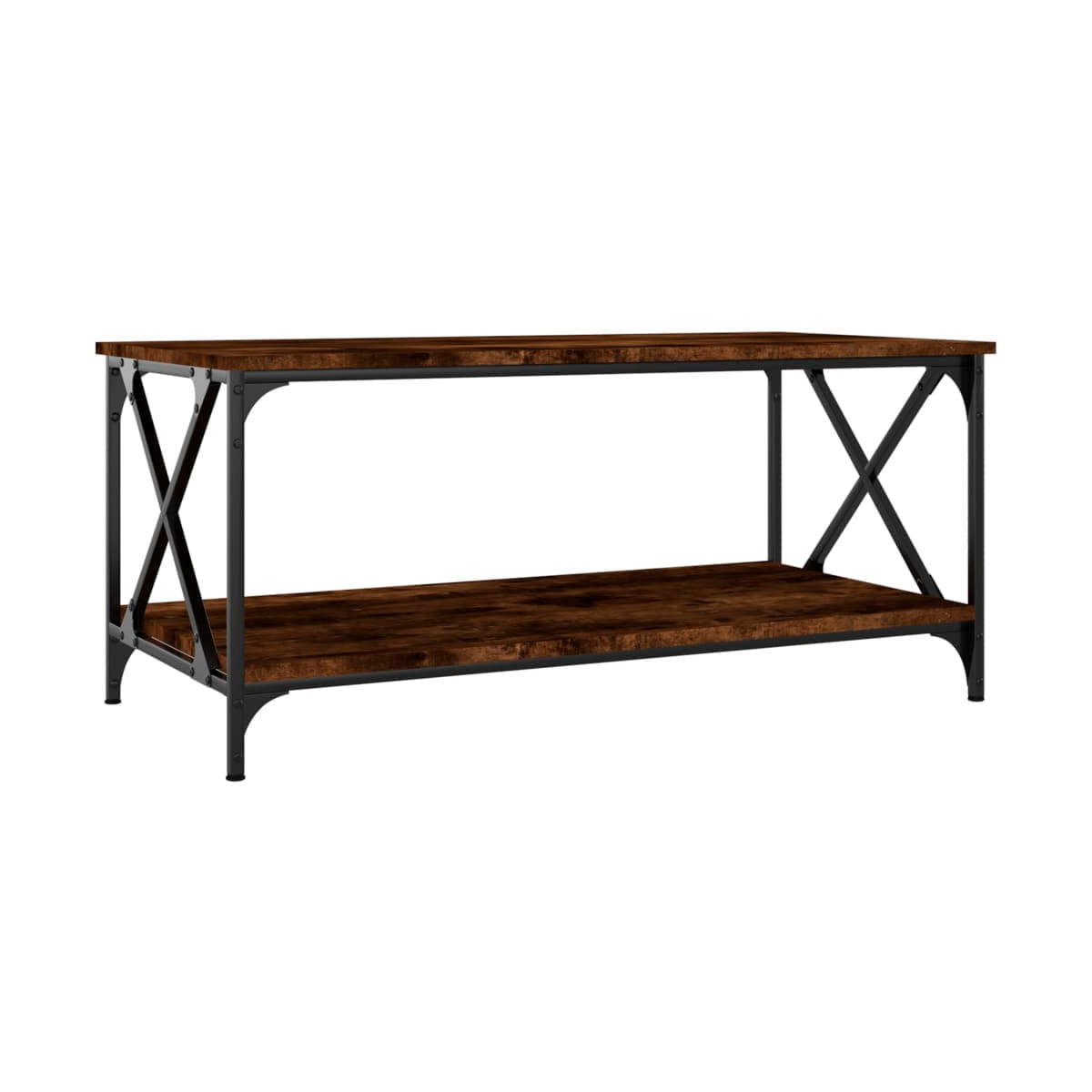 Mesa de centro Yuzu rectangular estante inferior roble American 45x100x50 cm 2