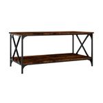 Mesa de centro Yuzu rectangular estante inferior roble American 45x100x50 cm 2
