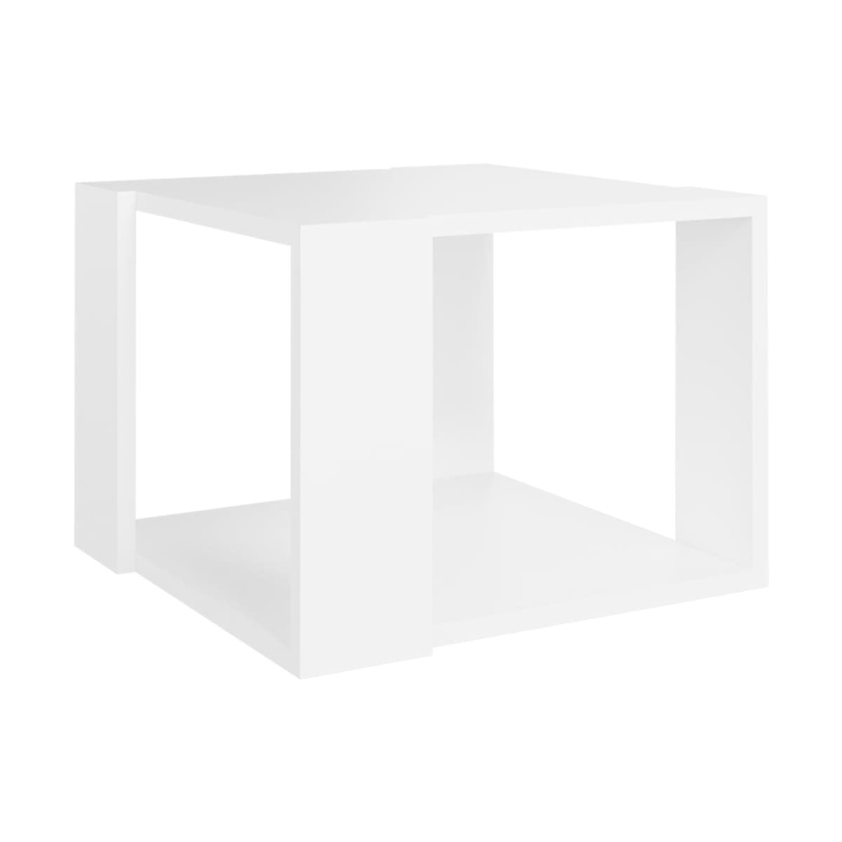 Mesa de centro Kubo estante inferior blanco 30x40x40 cm 2