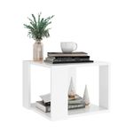 Mesa de centro Kubo estante inferior blanco 30x40x40 cm 3
