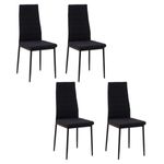 Pack de 4 sillas de comedor Olvera Homcom tapizado lino negro 97x41x50 cm 2