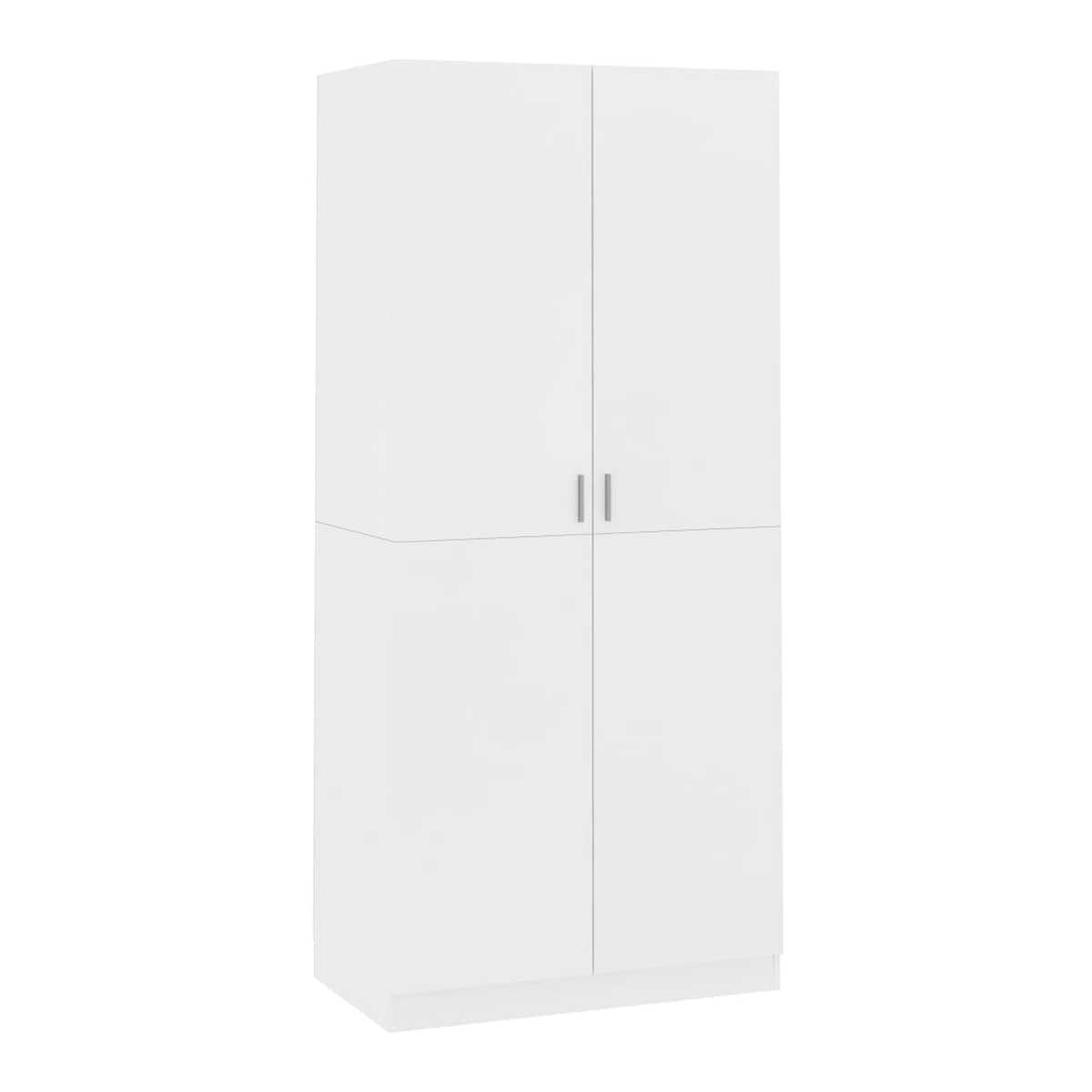Armario Príncipe 2 puertas diseño minimalista blanco 90x200x52 cm 2