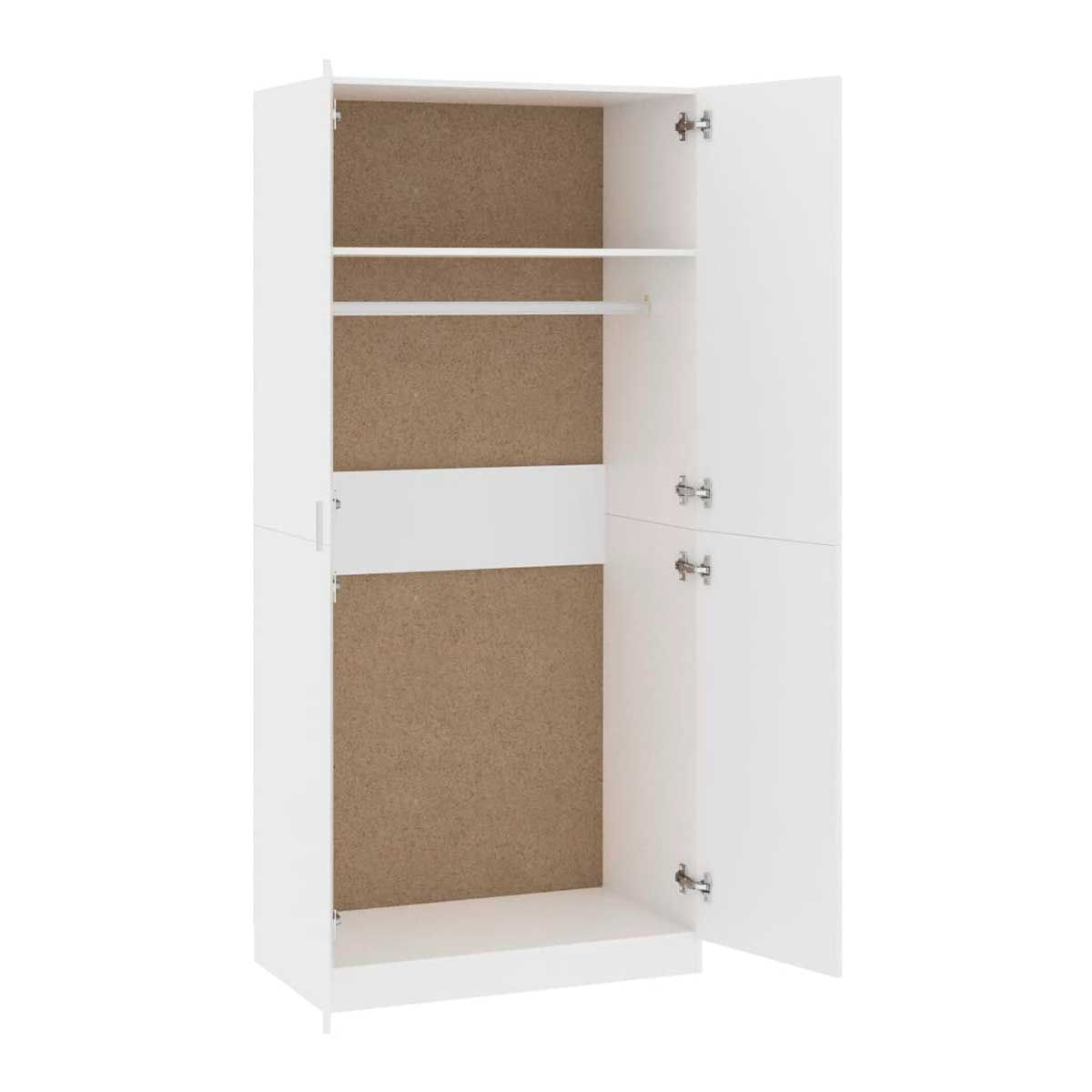 Armario Príncipe 2 puertas diseño minimalista blanco 90x200x52 cm 4