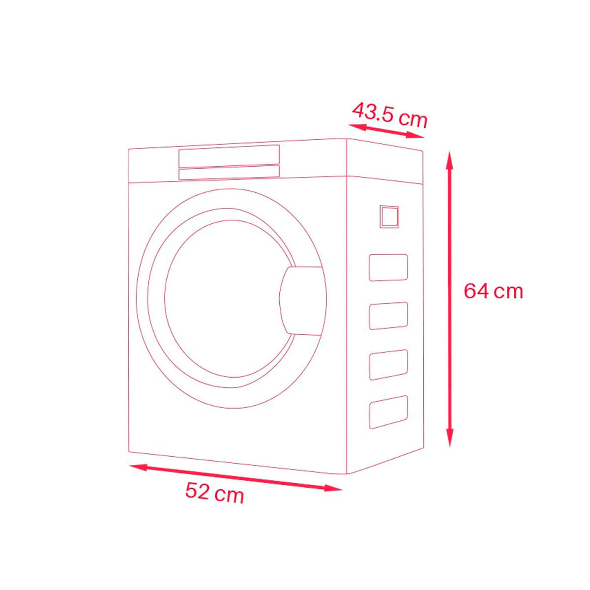 Secadora de evacuación Evvo Mini S3 3kg 5 programas C blanco 64 cm medidas