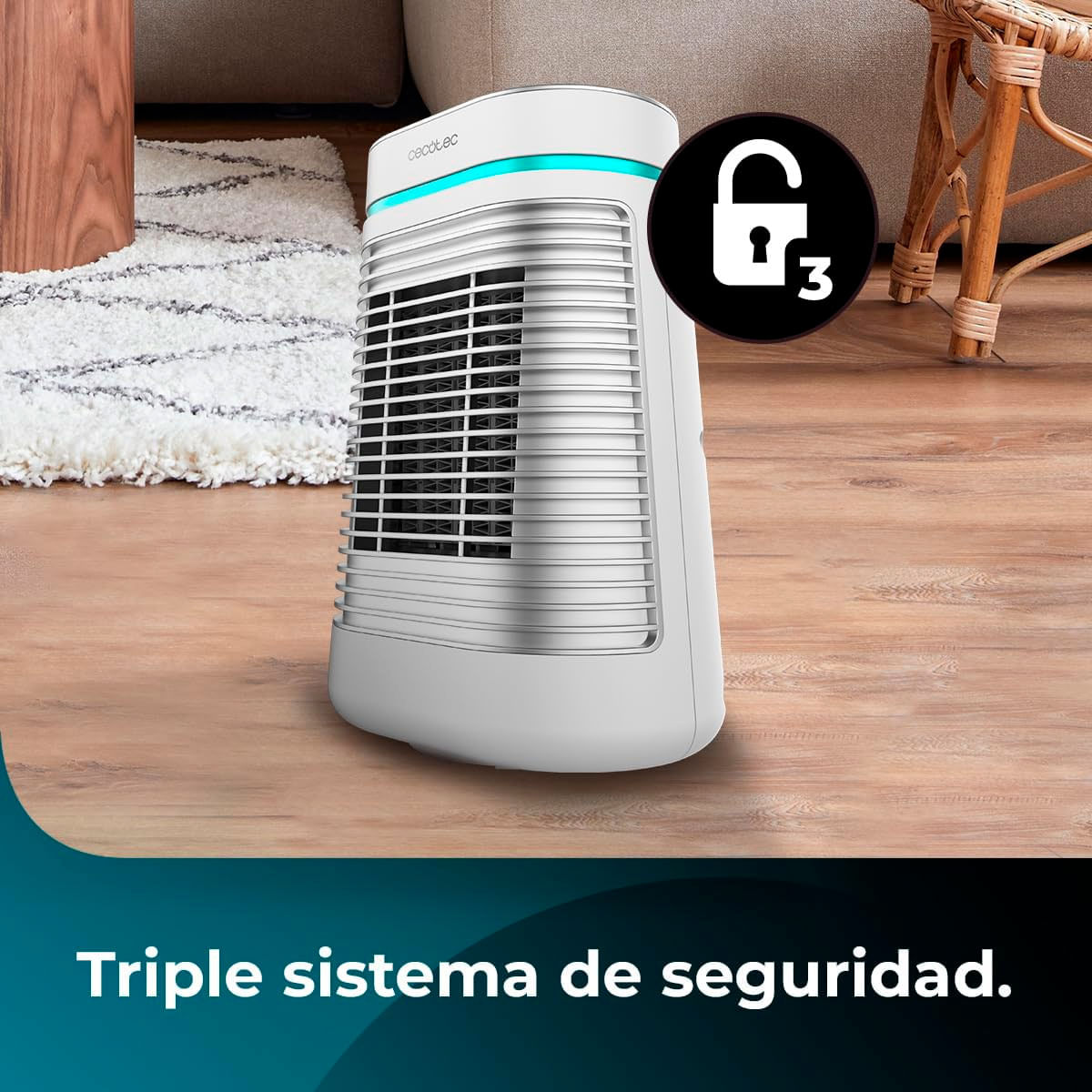 Calefactor cerámico Cecotec ReadyWarm 1550 Max Ceramic Rotate Smart 1500W oscilante blanco 8