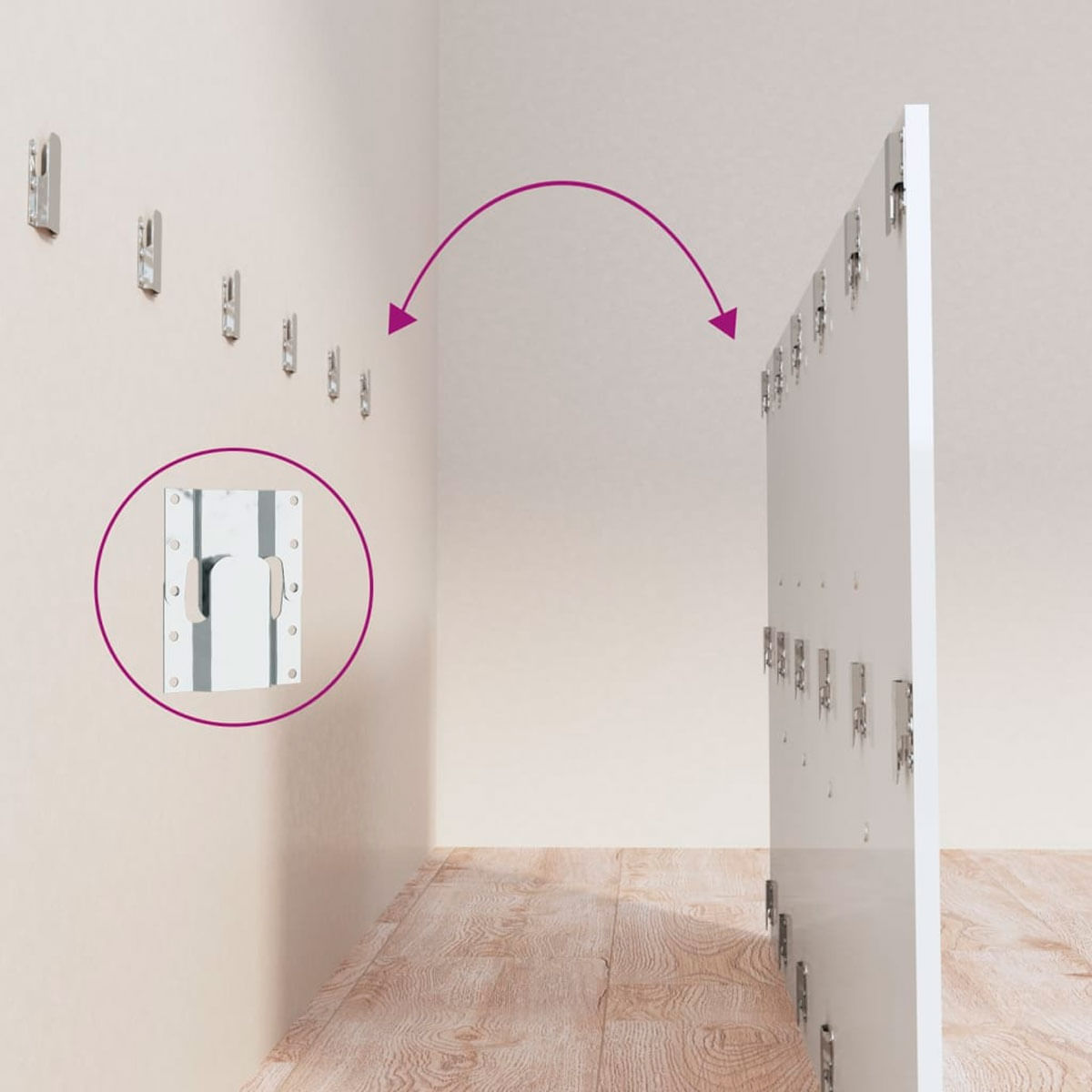 Cabecero Turner diseño minimalista blanco brillo 200 cm 5