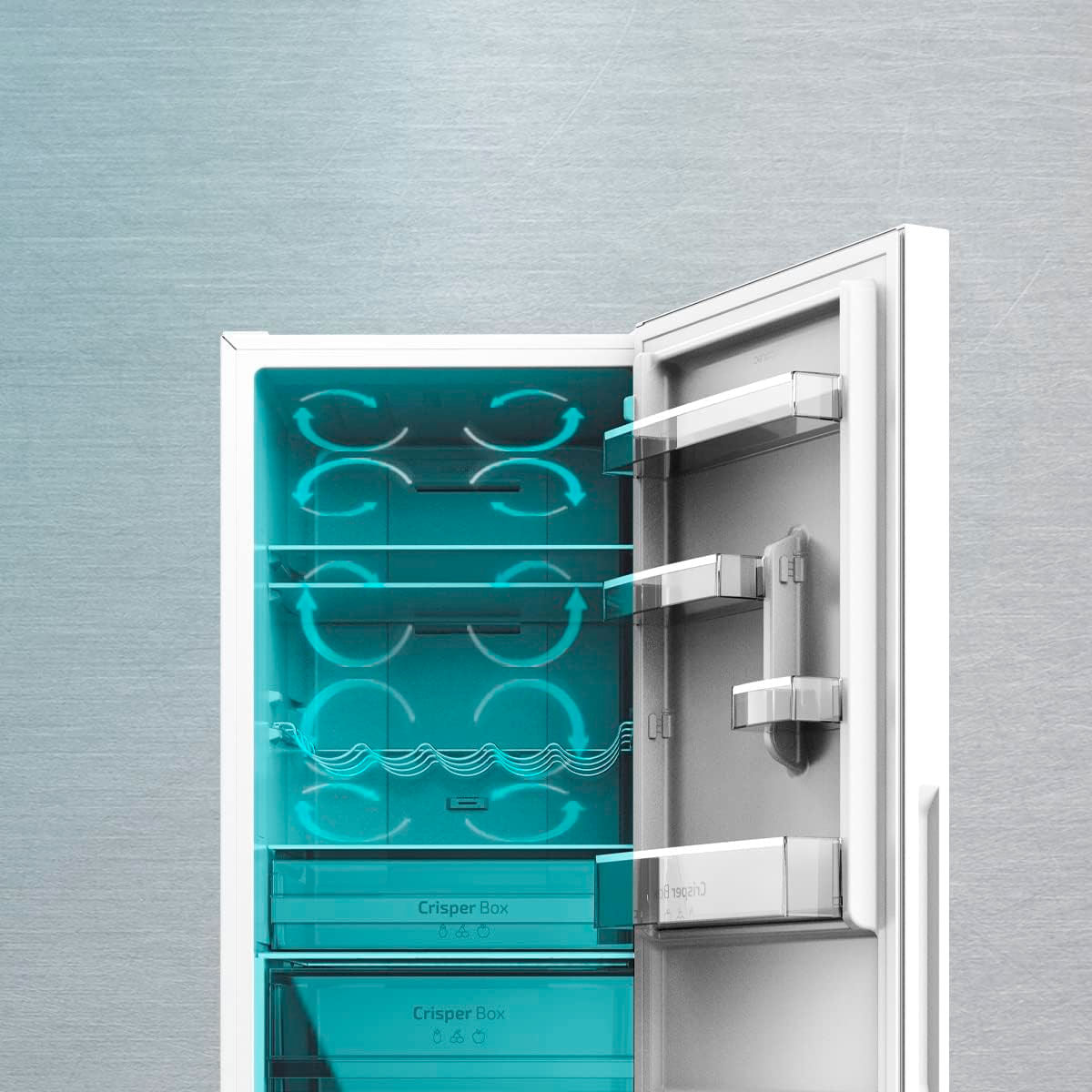 Frigorífico combi Cecotec Bolero CoolMarket Combi 322 Glass D Total No Frost 322L Multi Air Flow D blanco 185,5 cm 5