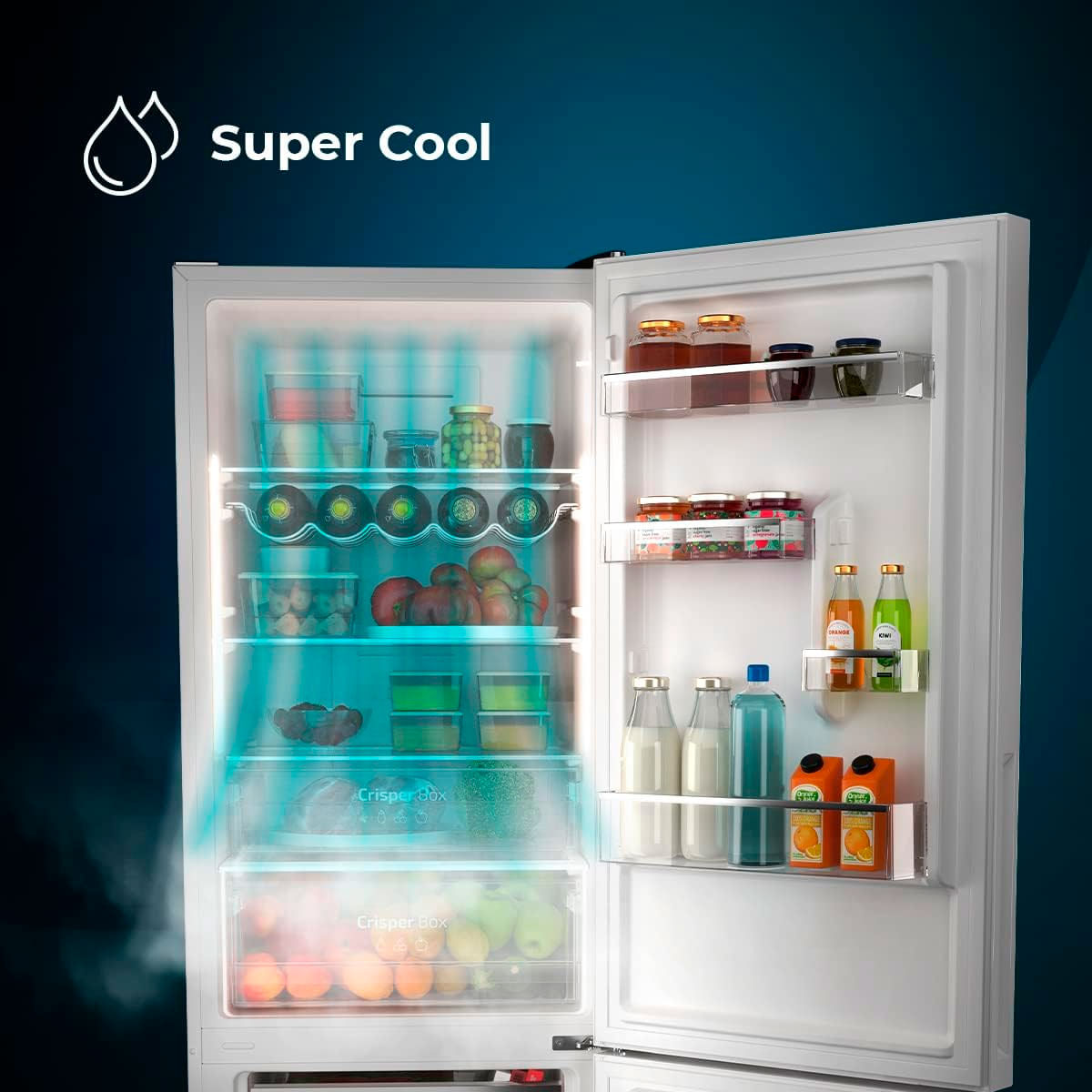 Frigorífico combi Cecotec Bolero CoolMarket Combi 322 Glass D Total No Frost 322L Multi Air Flow D blanco 185,5 cm 6