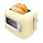 Tostador Cecotec RetroVision 700W diseño retro con ventana amarillo 2