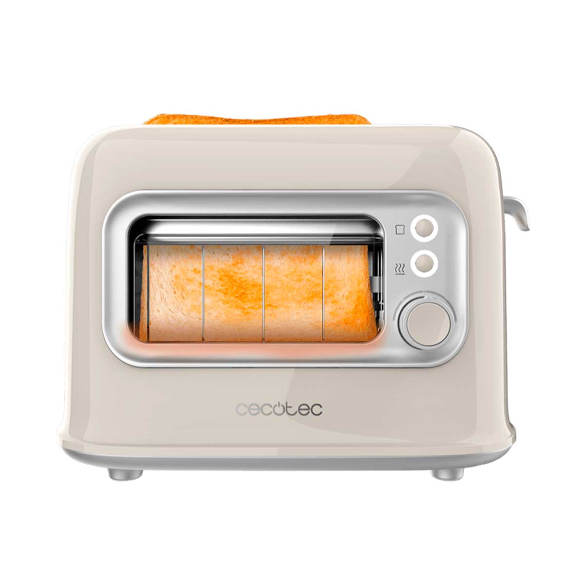 Tostador Cecotec RetroVision 700W diseño retro con ventana beige 3