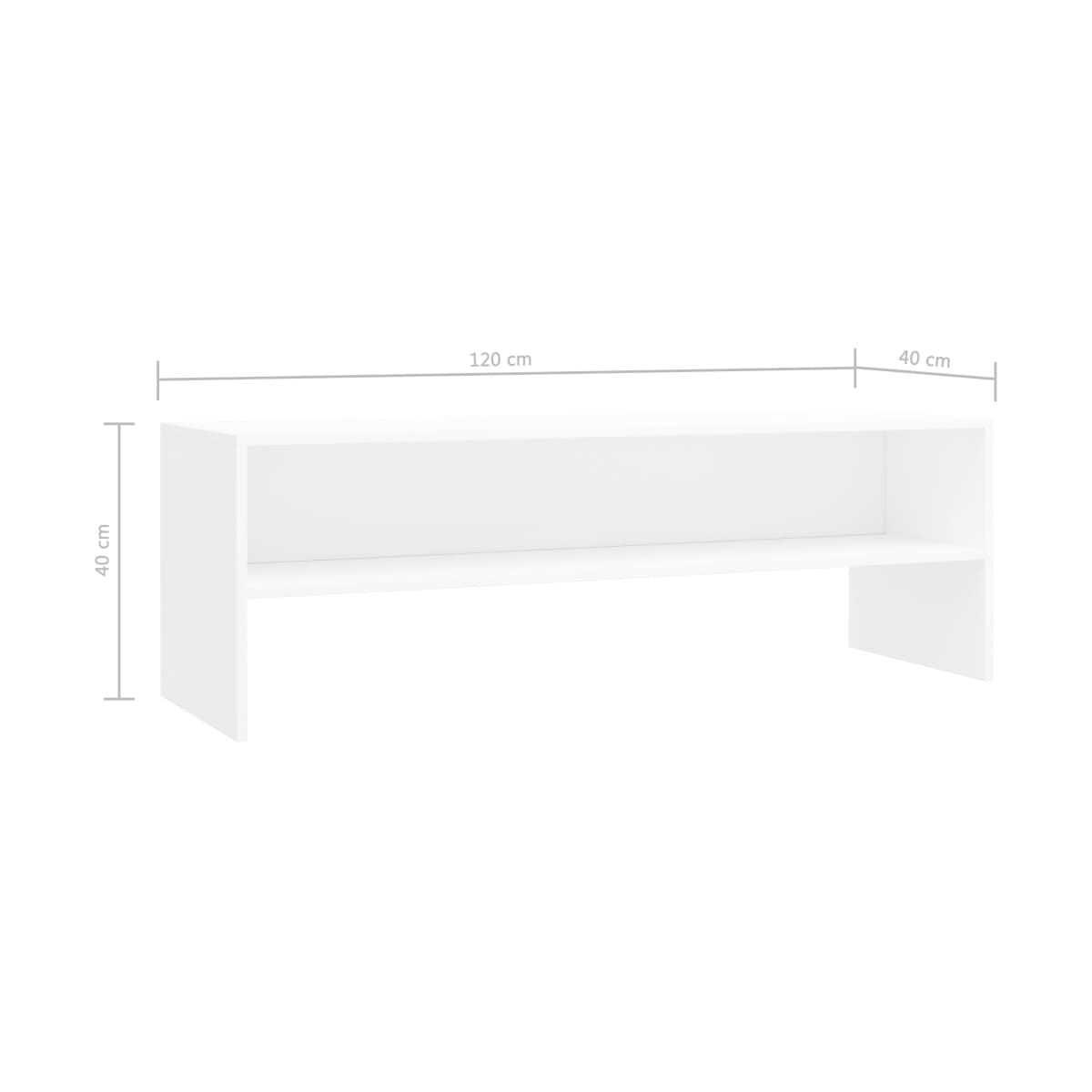 Mueble bajo de TV Simply estante inferior blanco 40x120x40 cm medidas