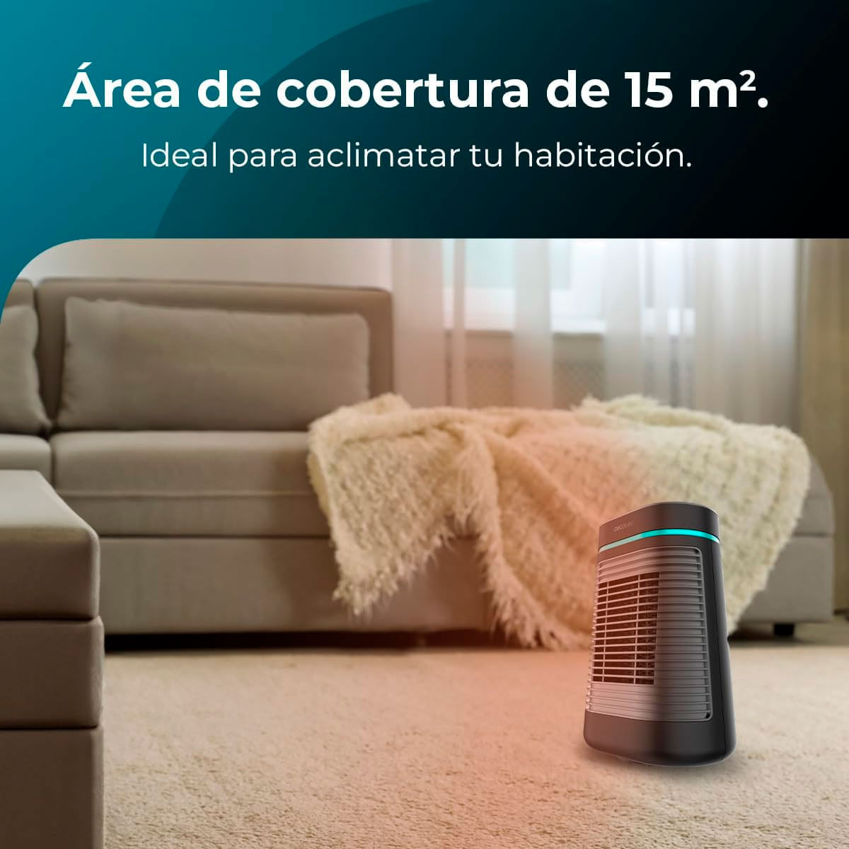 Calefactor cerámico Cecotec ReadyWarm 1550 Max Ceramic Rotate 1500W oscilante negro 4