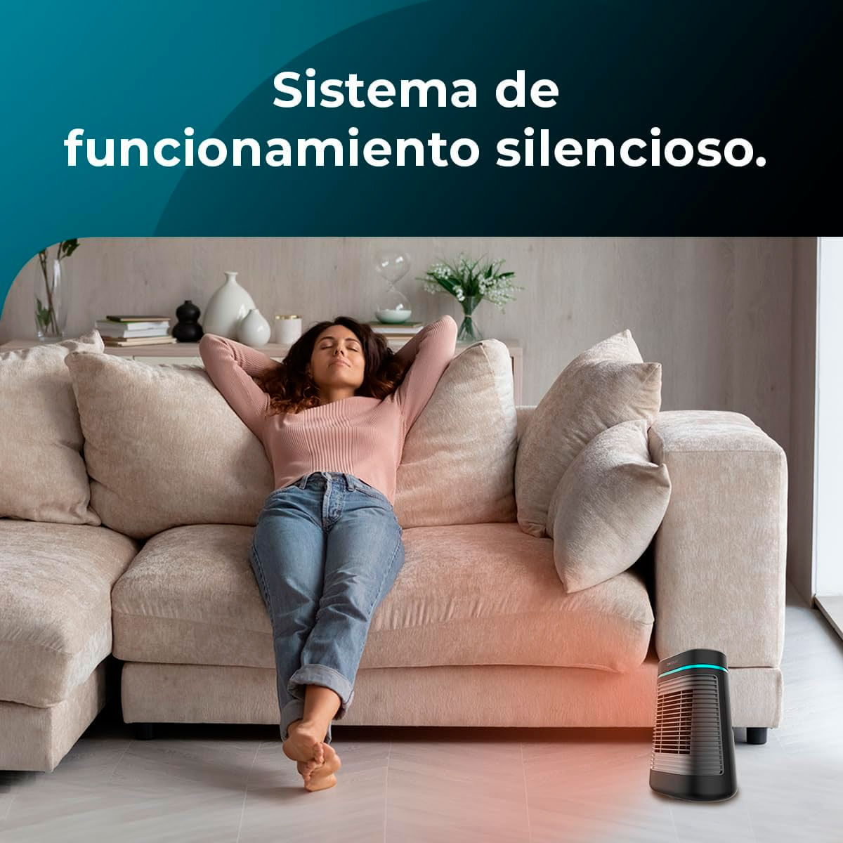 Calefactor cerámico Cecotec ReadyWarm 1550 Max Ceramic Rotate 1500W oscilante negro 8