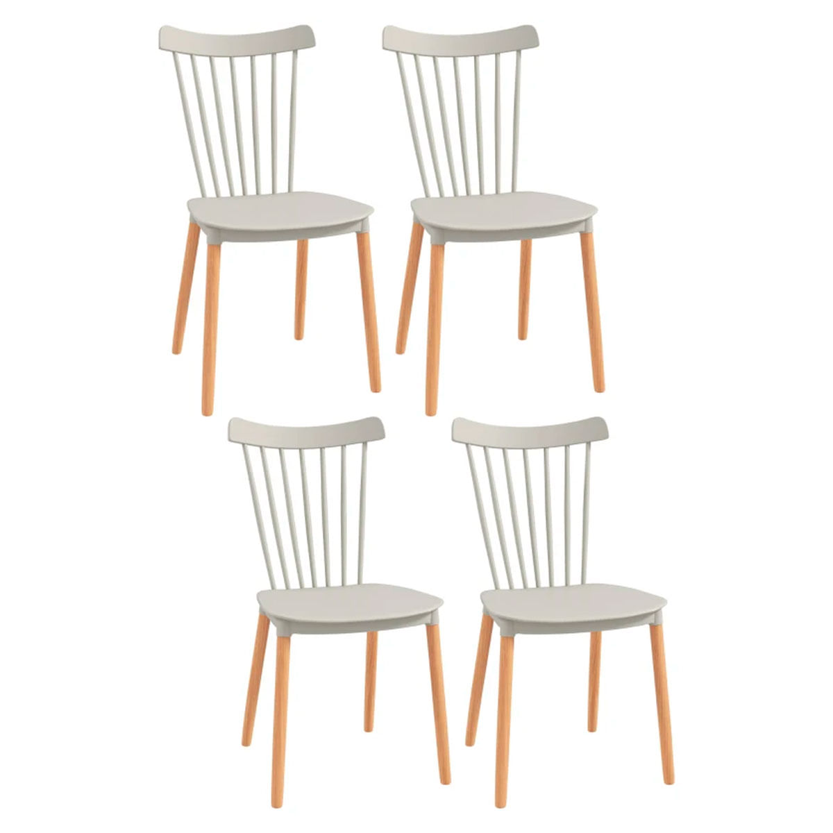 Pack de 4 sillas de comedor Nordin Homcom estilo nórdico gris 83x48x52,5 cm 2