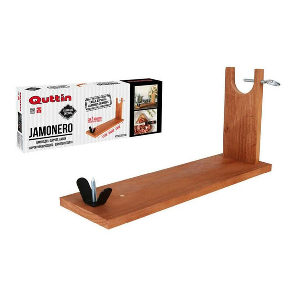 Jamonero Quttin tipo banqueta natural 23x47,5x15,5 cm 3
