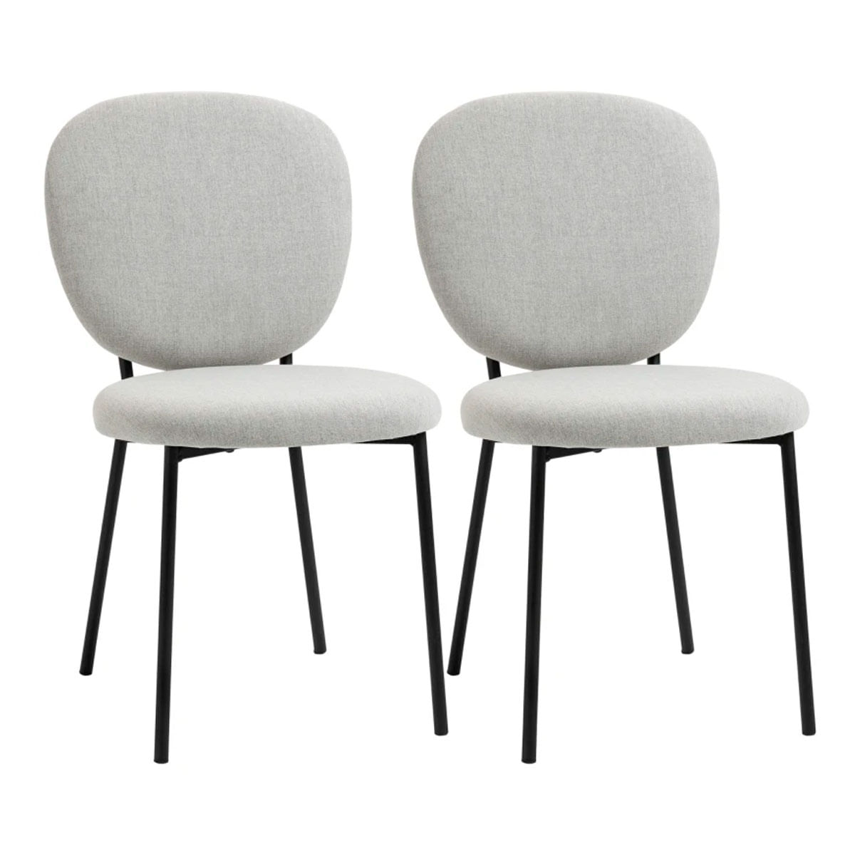 Pack de 2 sillas de comedor Gamma Homcom gris 82x46x59 cm 2