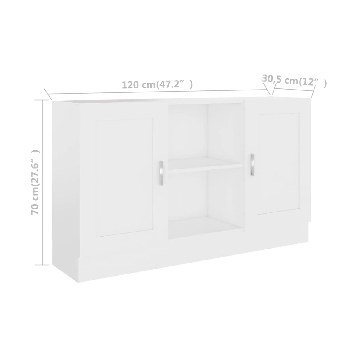 Aparador Harmony 2 puertas + 2 módulos blanco 70x120x30,5 cm medidas