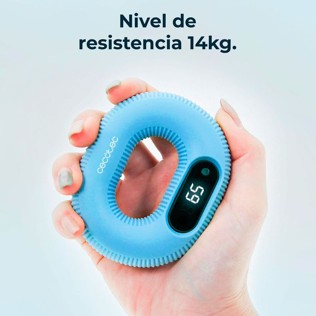 Ejercitador de antebrazo Cecotec Drumfit HandFit Smart 14kg pantalla LED azul 7