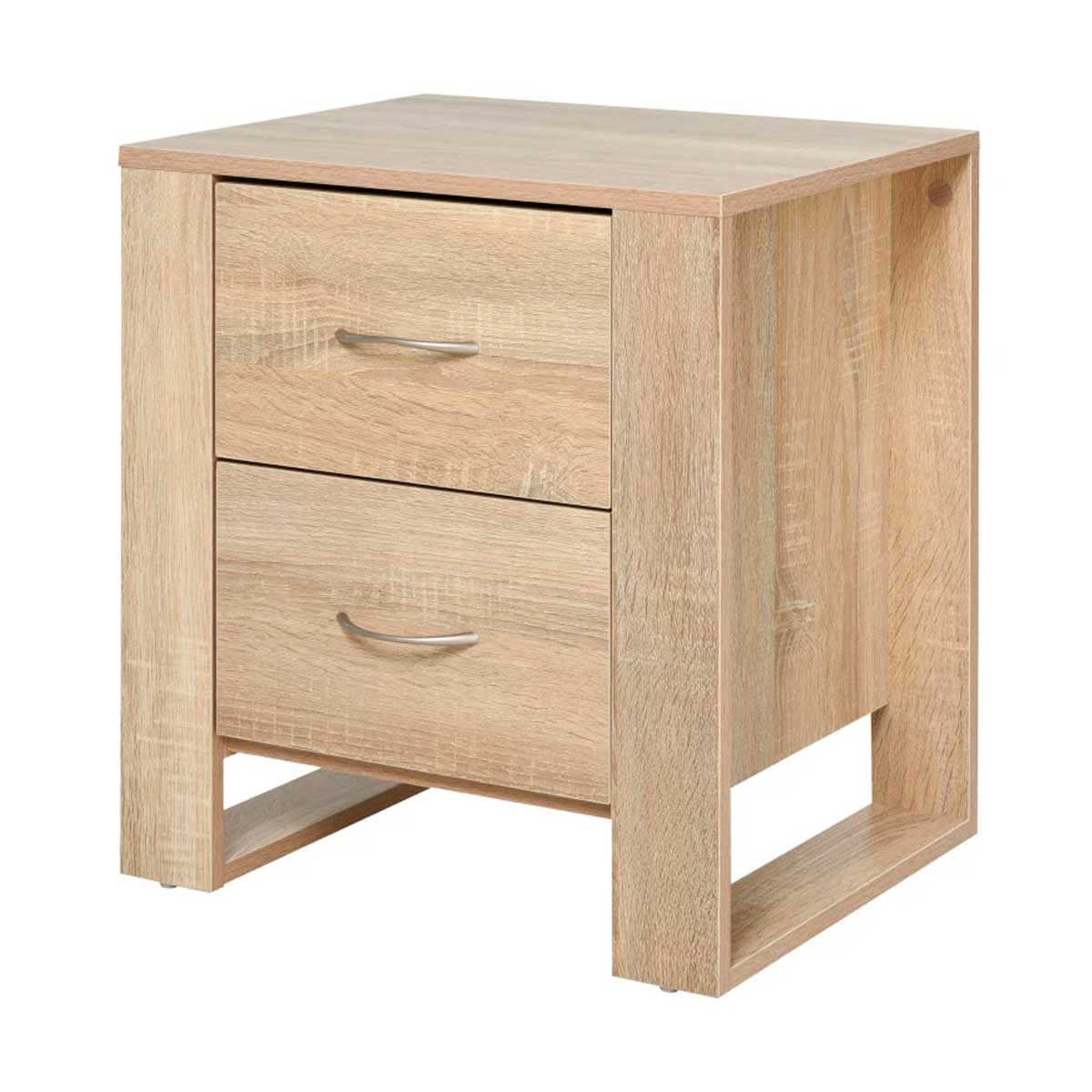 Mesita de noche Iria Homcom 2 cajones madera 54x48x39 cm 2