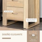 Mesita de noche Iria Homcom 2 cajones madera 54x48x39 cm 4