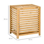 Cesto multiusos Bamboo Homcom 55L bolsa extraíble natural 60x50x36 cm medidas