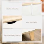 Cómoda Olite Homcom 6 cajones blanco/roble 76x120x40 cm 5