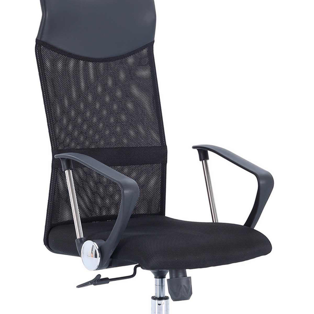 Sillón giratorio Coach altura regulable con reposabrazos negro 112-122x64x64 cm 3