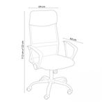 Sillón giratorio Coach altura regulable con reposabrazos negro 112-122x64x64 cm medidas