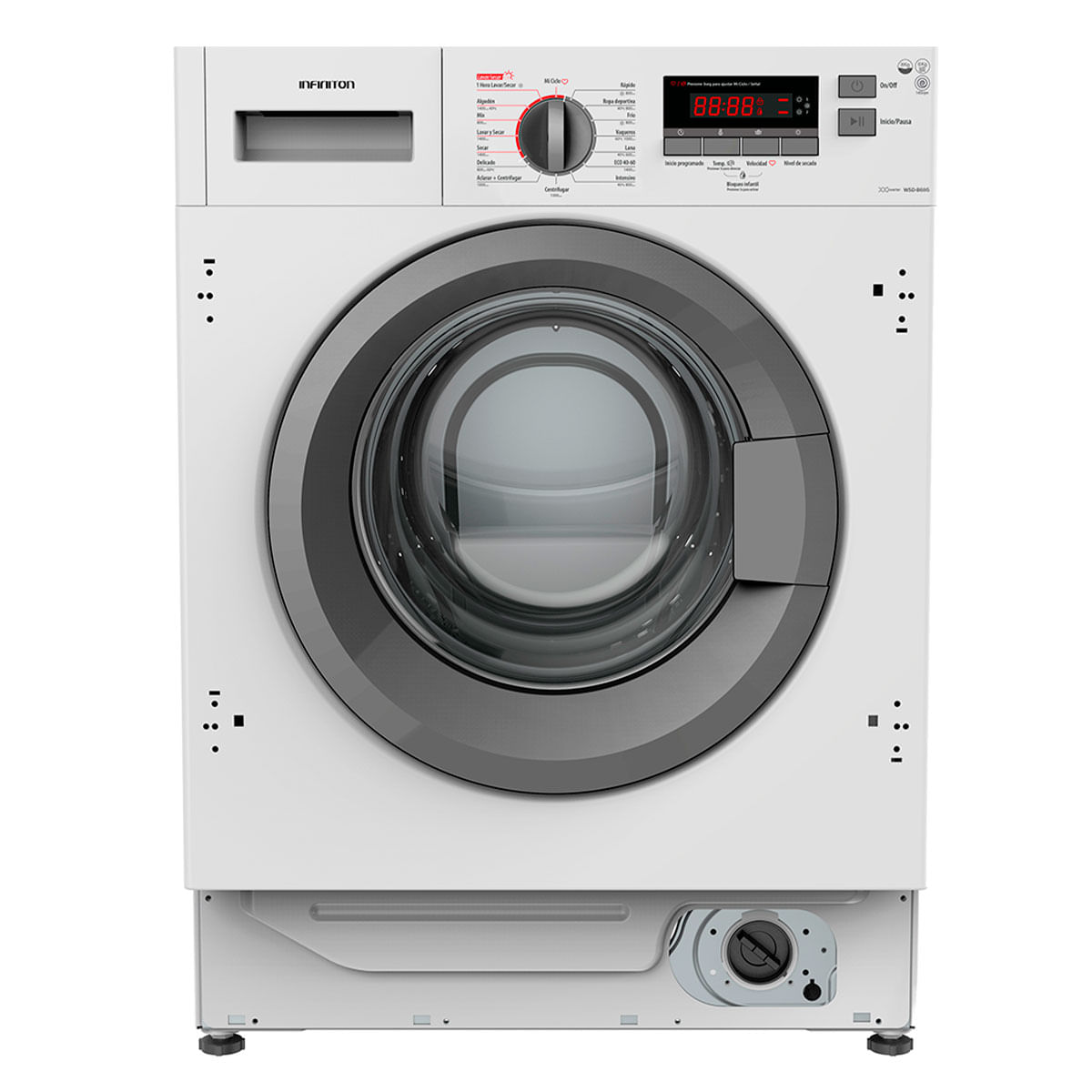 Lavadora/secadora Infiniton WSD-B695 8kg/6kg 1400 rpm 16 programas A blanco 82,5 cm